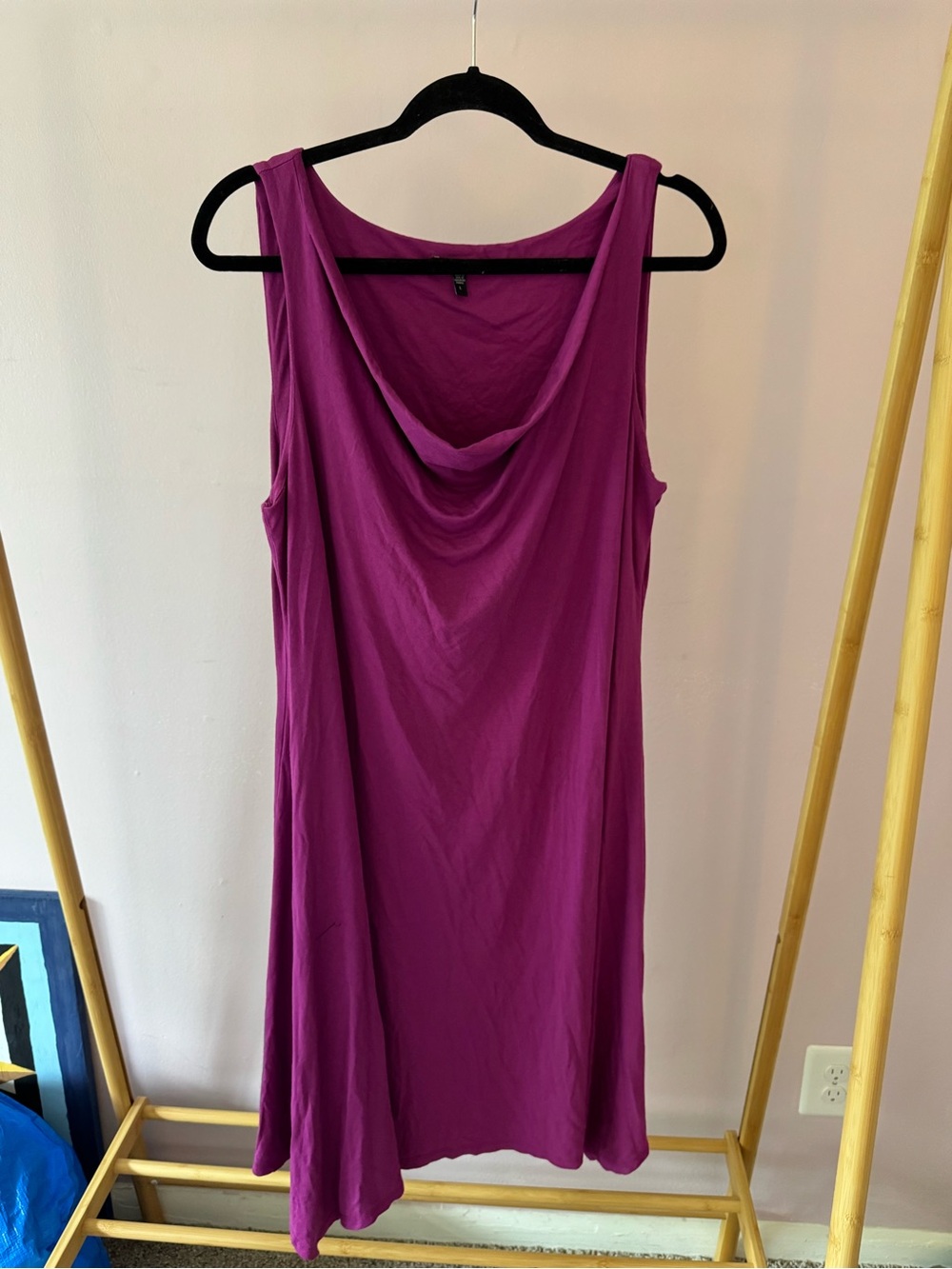 Eileen Fisher Sleeveless Cowl Midi Dress in Magenta